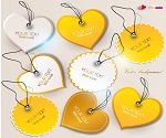 cute heart label vector set